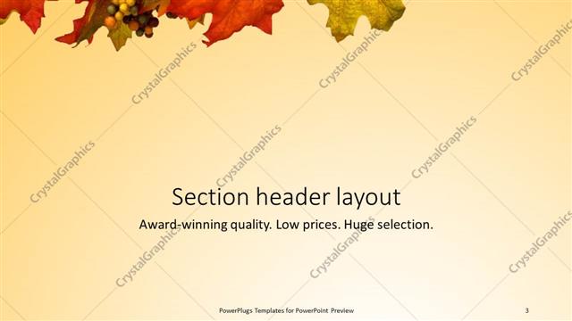 Section Header presentation slide layout