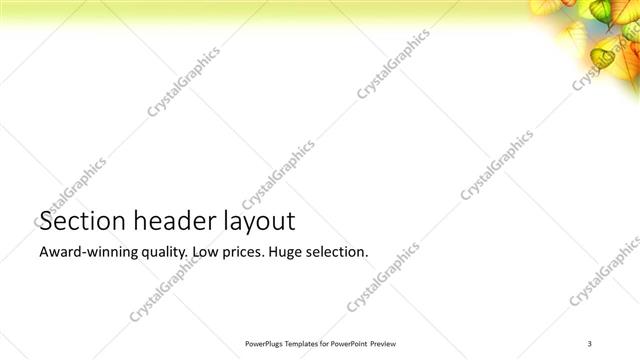Section Header presentation slide layout
