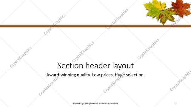 Section Header presentation slide layout