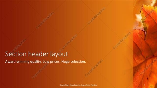 Section Header presentation slide layout