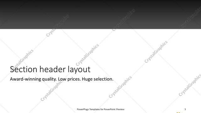 Section Header presentation slide layout