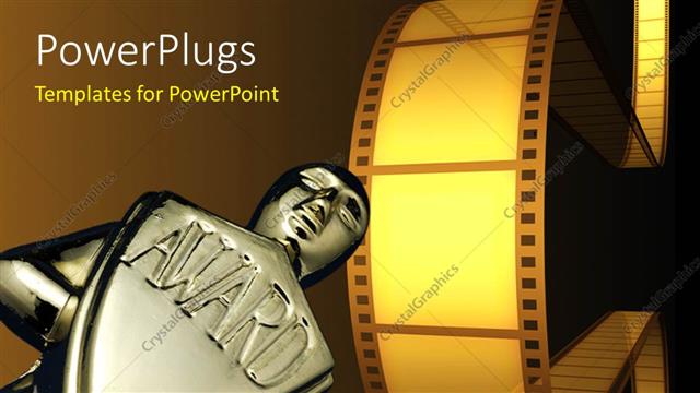  Presentation with film award - An award with the representation of film industry in background