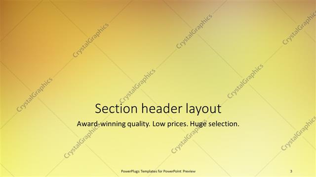 Section Header presentation slide layout