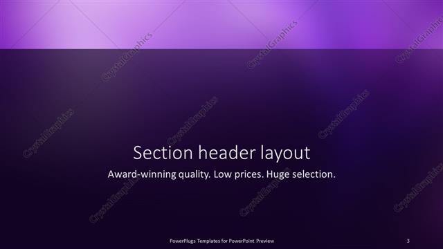 Section Header presentation slide layout