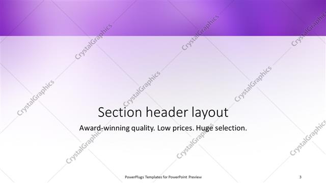 Section Header presentation slide layout