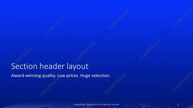 Section Header presentation slide layout