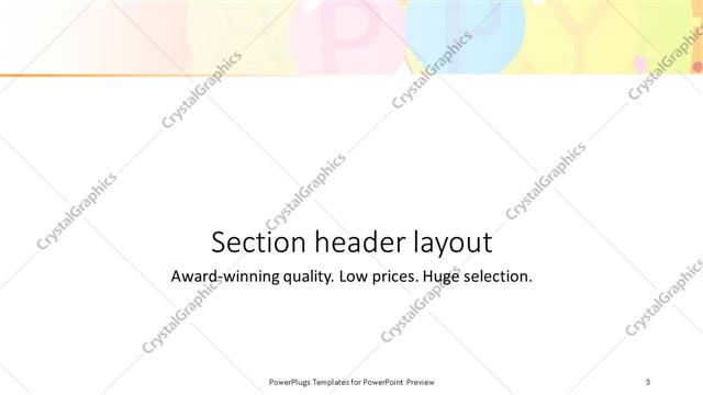 Section Header presentation slide layout