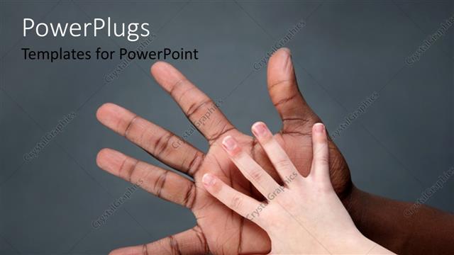  Presentation with unity - A baby and a man's hand with grayish background and place for text