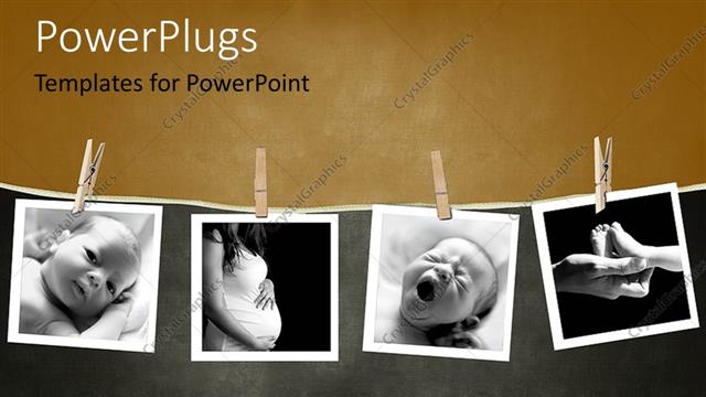  Presentation with new born - Baby and mother camera prints displayed in a darkroom pinned with wood clothing pins