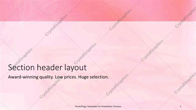 Section Header presentation slide layout