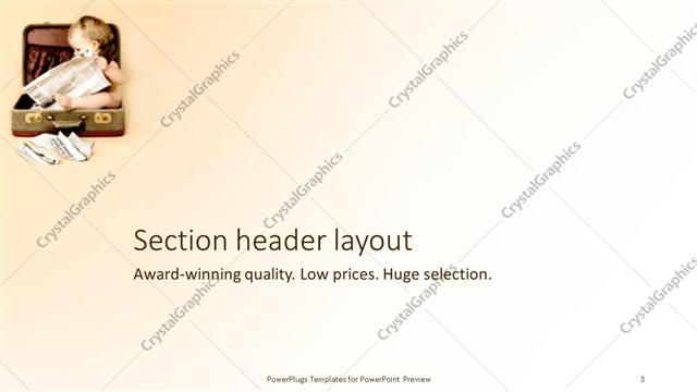 Section Header presentation slide layout