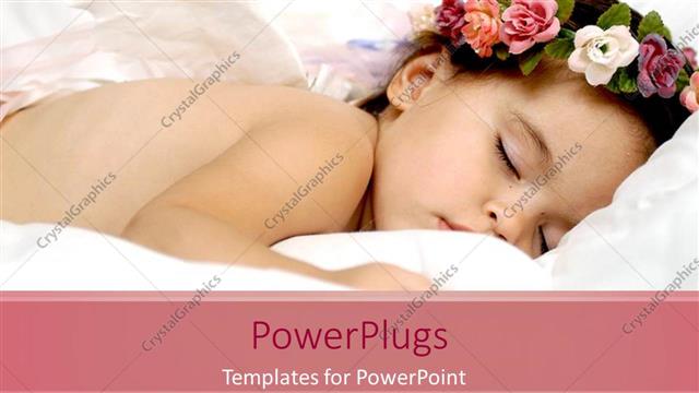  Presentation with angel baby - Baby sleeping soundly with a flowers round the head