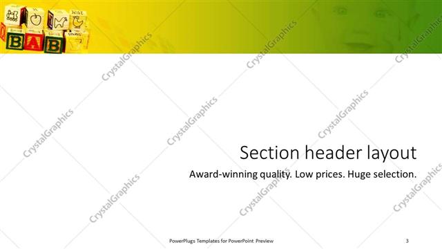 Section Header presentation slide layout