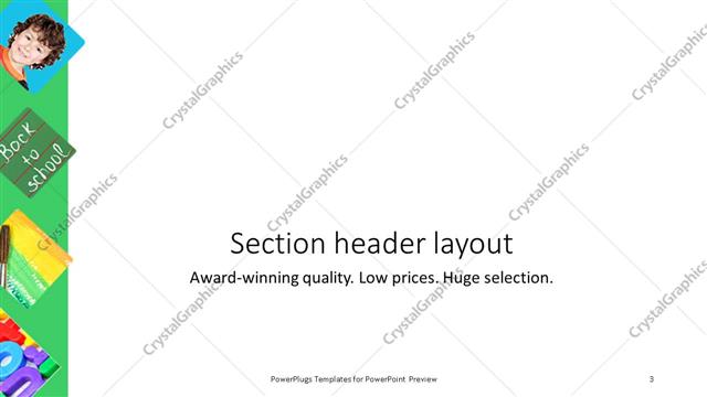 Section Header presentation slide layout