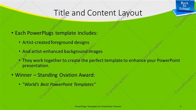 Title and Content presentation slide layout