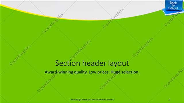 Section Header presentation slide layout