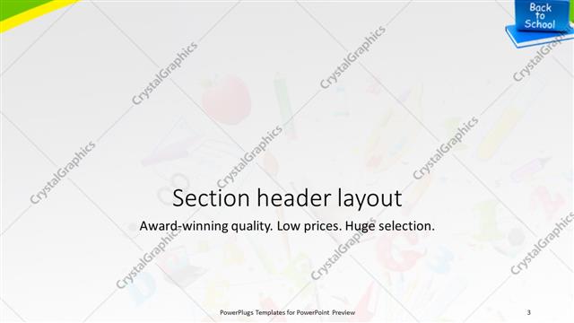 Section Header presentation slide layout