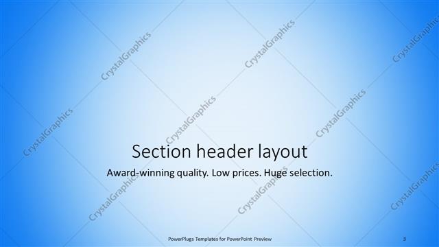 Section Header presentation slide layout