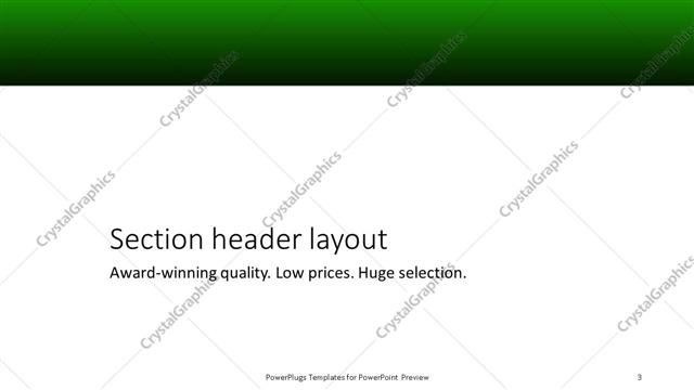 Section Header presentation slide layout