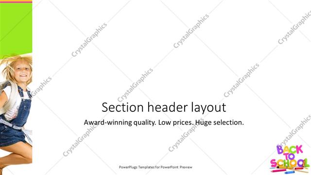 Section Header presentation slide layout