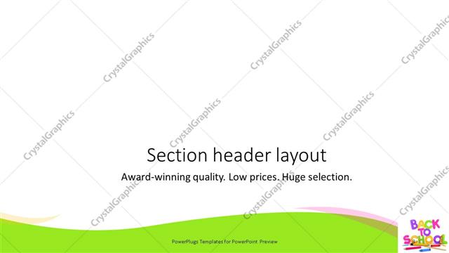 Section Header presentation slide layout