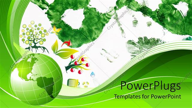  Presentation with plants - A background consisting of hand prints and plants together