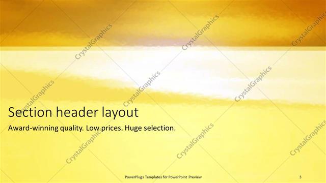 Section Header presentation slide layout