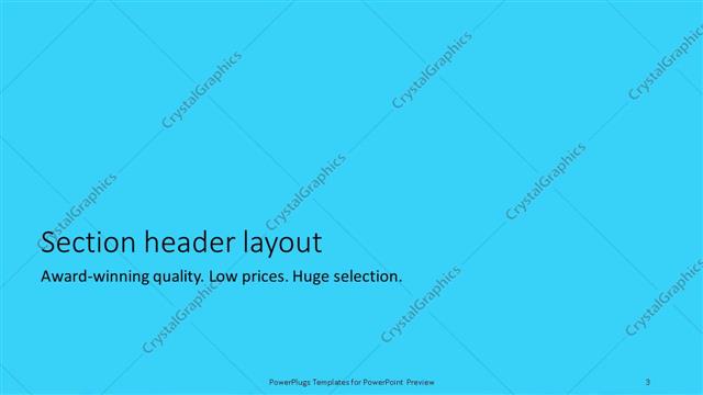 Section Header presentation slide layout