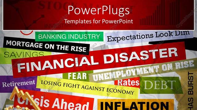  Presentation with inflation - A background full of text related to finance and economics