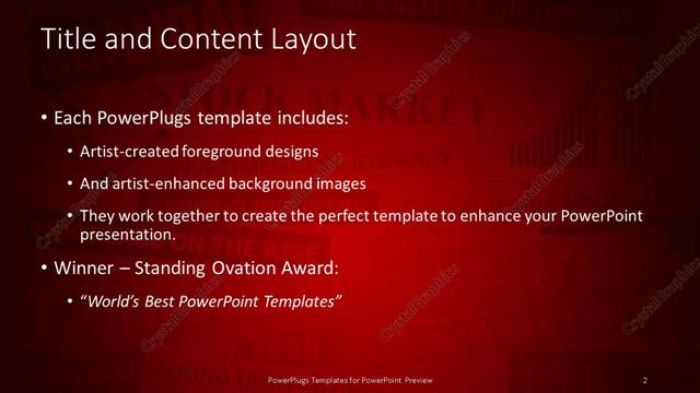 Title and Content presentation slide layout
