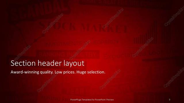 Section Header presentation slide layout