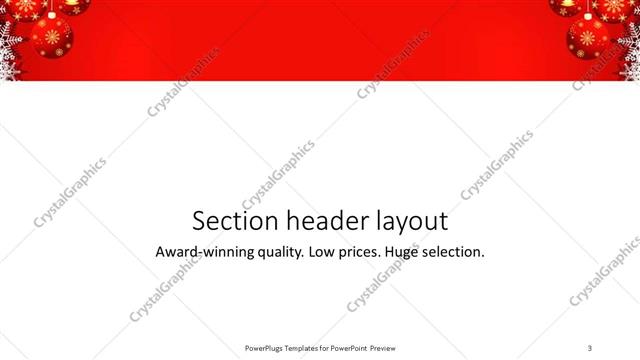 Section Header presentation slide layout