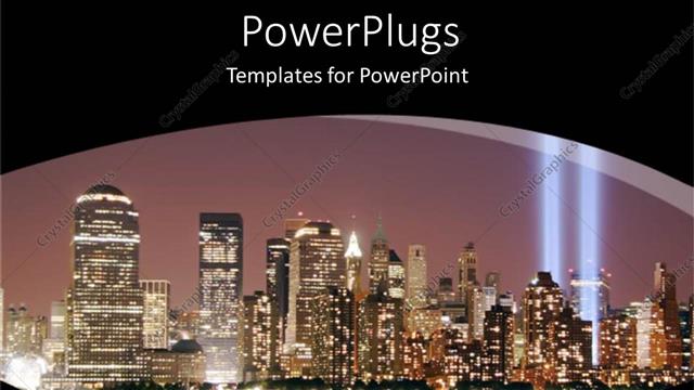  Presentation with related - A background related to skyscrapers and sea along with them