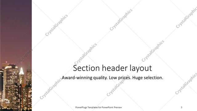 Section Header presentation slide layout
