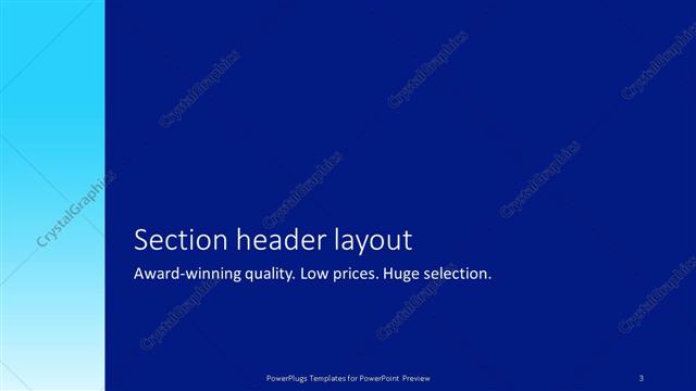 Section Header presentation slide layout
