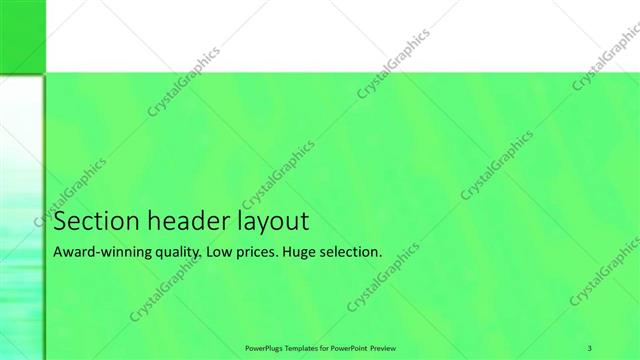 Section Header presentation slide layout
