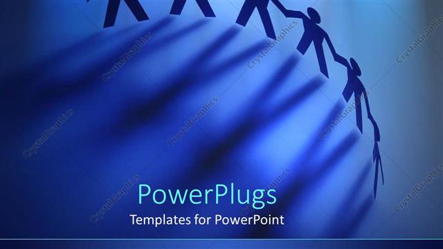  Presentation with teamwork - Backlit chain of paper dolls, teamwork