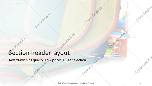 Section Header presentation slide layout