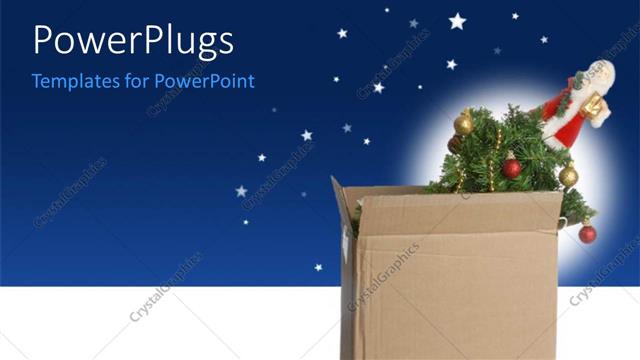  Presentation with stars - A bag with a Christmas tree and stars in background