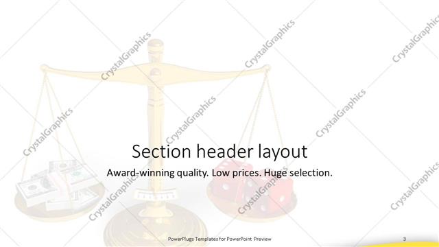 Section Header presentation slide layout