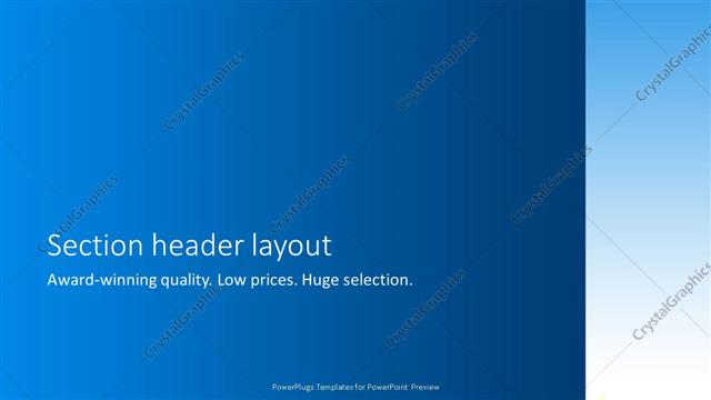Section Header presentation slide layout