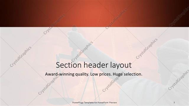 Section Header presentation slide layout