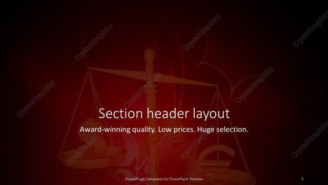 Section Header presentation slide layout