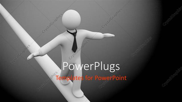  Presentation with rope - A person walking on the rope with greyish background