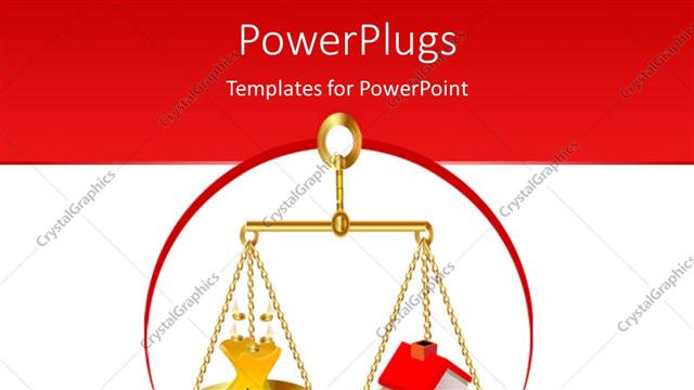  Presentation with weight - A balance with a white and red background