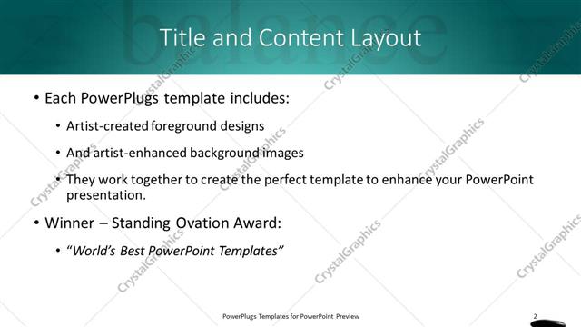 Title and Content presentation slide layout