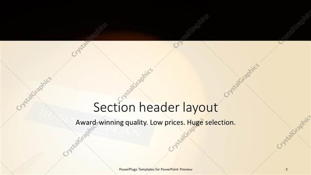 Section Header presentation slide layout