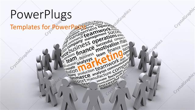  Presentation with marketing - A number of people surrounding the globe