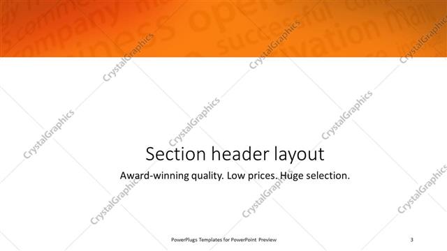 Section Header presentation slide layout