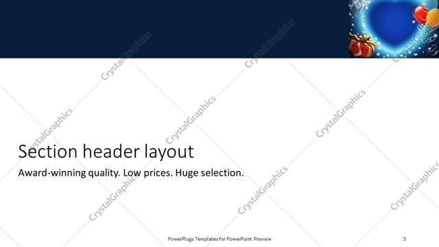 Section Header presentation slide layout